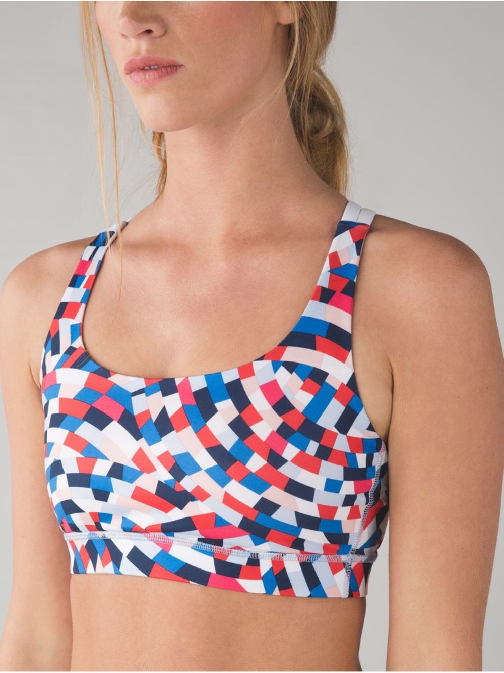 lululemon athletica Geo-Print Sports Bra - Blue Pink Red White